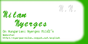 milan nyerges business card